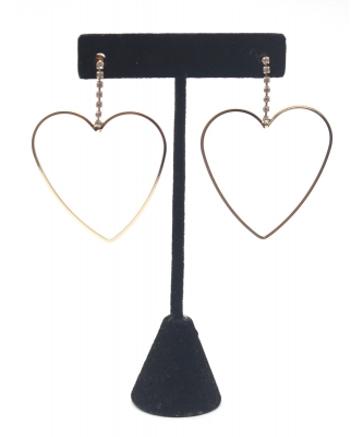 Rhinestone Drop Heart Earrings EH704040 GOLD